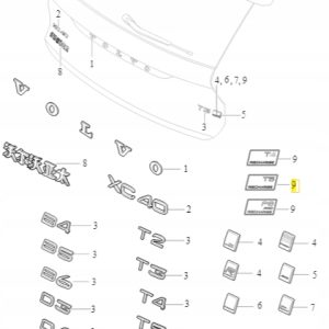 Emblemat T5 Recharge na tylną klapę Volvo 32285667 - obrazek 2