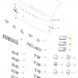 Emblemat T4 Recharge na tylną klapę Volvo 32328069 - obrazek 2