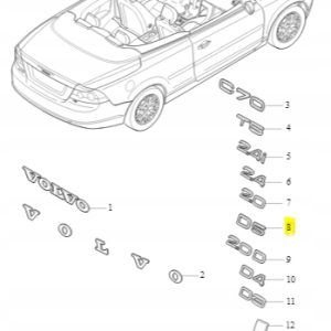 Emblemat 'D5' na tylną klapę Volvo 8658928 - obrazek 2