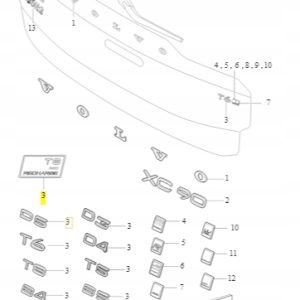 Emblemat T8 Recharge na tylną klapę Volvo 32285655 - obrazek 2
