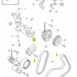 Zestaw napinacza paska Volvo D5204 D5244 - obrazek 4