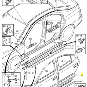 Listwa ozdobna drzwi prawy tył Volvo S60(-09) - obrazek 2