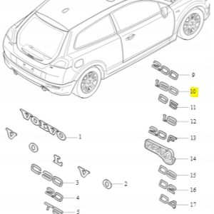 Emblemat logo '1.6D' na tylną klapę Volvo 8679893 - obrazek 2