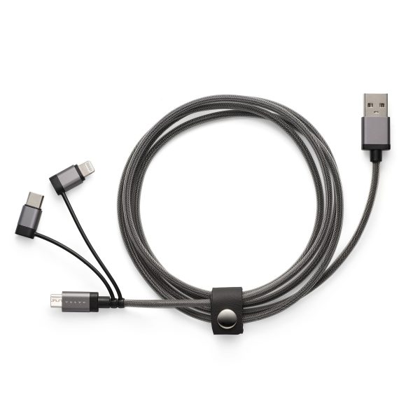 Ładowarka USB 3w1 szara 1,5m Volvo