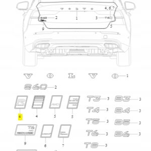 Emblemat R-Design na tylną klapę Volvo 31391873 - obrazek 2
