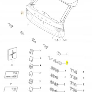 Emblemat 'V60' na tylną klapę Volvo 31333642 - obrazek 2