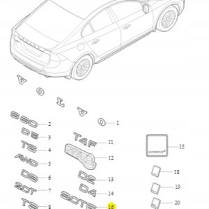 Emblemat '3.0 T6' na tylną klapę Volvo 31294770 - obrazek 2