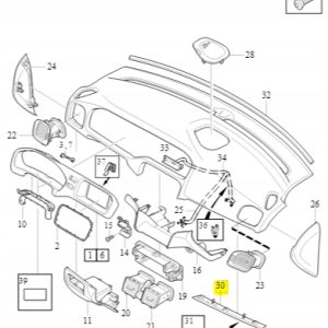Listwa kokpitu chromowana Volvo V40 V40CC 31306979 - obrazek 2