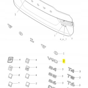 Emblemat 'V90' na tylną klapę 31391019 - obrazek 2
