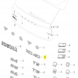 Emblemat 'XC40' na tylną klapę Volvo 31457467 - obrazek 2