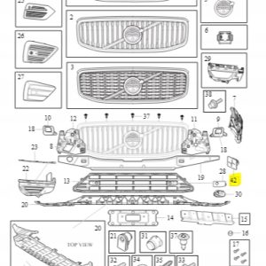 Emblemat logo grill Polestar Volvo OE 32282799 - obrazek 3