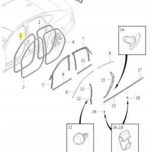 Uszczelka drzwi przednich Volvo S90 31689002 - obrazek 2