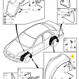 Osłona prawego nadkola S40 V40 30652071 - obrazek 2