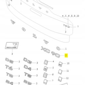 Emblemat XC90 tylna klapa Volvo 30747464 - obrazek 2