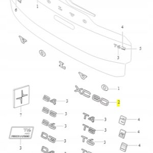 Emblemat 'XC60' na tylną klapę Volvo 31333640 - obrazek 2