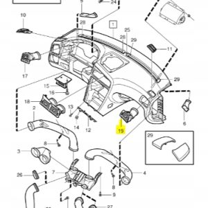 Kratka wlotu powietrza beżowa Volvo V70 XC70 S60 - obrazek 2