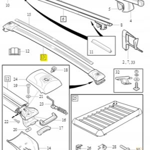 Bagażnik dachowy relingi Volvo XC70 V70 31454714 - obrazek 3