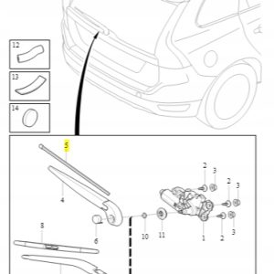 Wycieraczka tylna Volvo 30753535 XC60 I (-17) ASO - obrazek 2