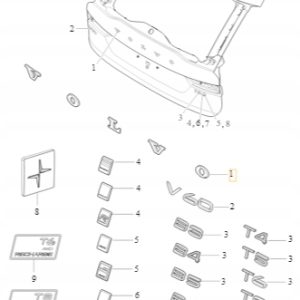 Emblemat T8 Recharge na tylną klapę Volvo 32328059 - obrazek 2