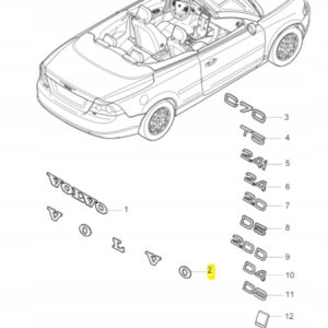 Emblemat 'Volvo' na tylna klape Volvo OE S80 C70 - obrazek 2