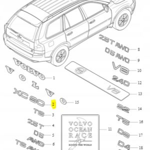 Emblemat XC90 tylna klapa Volvo 9483933 - obrazek 2