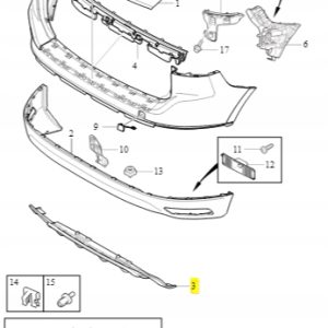 Spojler zderzaka tylnego Volvo XC60 (-17) 31383099 - obrazek 2