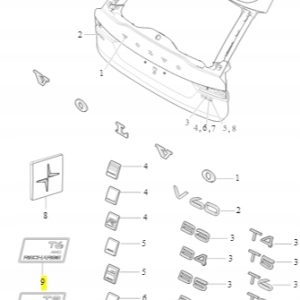 Emblemat T6 Recharge na tylną klapę Volvo 32285731 - obrazek 2