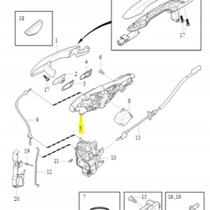 Mechanizm lewego zamka Volvo 31378250 - obrazek 2