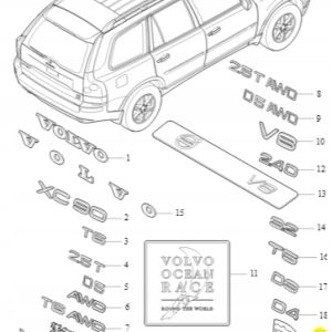 Emblemat logo 'XC90' Volvo 30790489 - obrazek 2