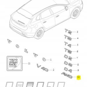 Emblemat 'AWD' na tylną klapę Volvo 9157130 - obrazek 2